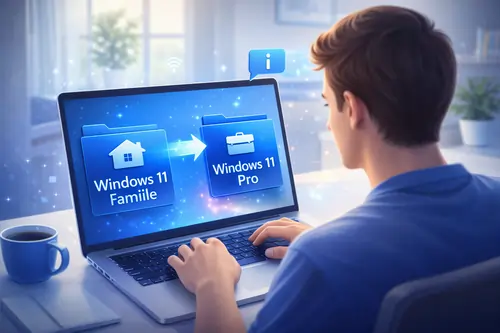 Passer Windows 11 Famille à Pro 2026